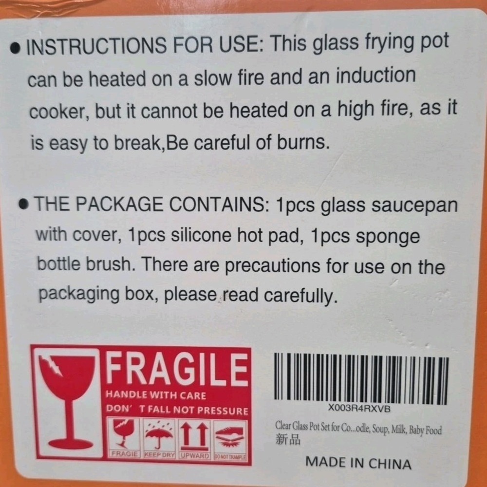 Clear Glass Pot Set for Cooking On Stove - 1.l/45 Fl Oz Glass Cookware Simme... - Picture 7 of 9